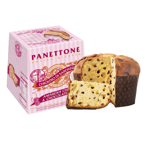 Panettone con crema de Cereza Negra y gotas de Chocolate